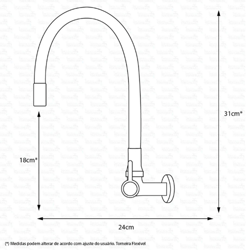 Torneira Gourmet Tubo Black Flexível Preta Parede 3377 - Imagem 2